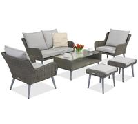 Mobili da giardino Bilbao Coffee 4 + 2 pouf grigio Garden Point