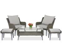 Mobili da giardino Garden Point Bilbao Terrazzo con 2 pouf Garden Point grigio