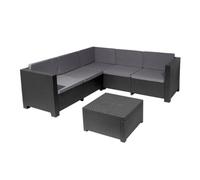 SP Berner - Set di mobili da giardino e terrazza Oasis color grafite - tre pezzi - divano letto 3 e 2 posti e tavolino da salotto - prodotto in Spagna con plastica riciclata