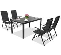 Mobili da giardino in alluminio Polywood Verona per 4 persone Garden Point nero