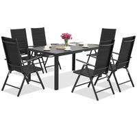 Mobili da giardino in alluminio Polywood Verona per 6 persone Garden Point nero
