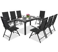 Mobili da giardino in alluminio Polywood Verona per 8 persone Garden Point nero