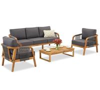 Mobili da giardino in legno di acacia Mumbai Coffee 5 con pouf Garden Point