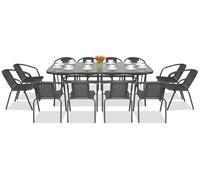 Mobili da giardino in metallo Modena/Bergamo per 12 persone con un grande tavolo di Garden Point antracite
