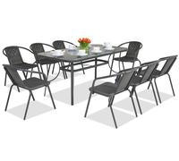 Mobili da giardino in metallo Modena/Bergamo per 8 persone di Garden Point antracite