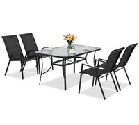 Mobili da giardino in metallo per 4 persone Modena/Bitonto Garden Point nero
