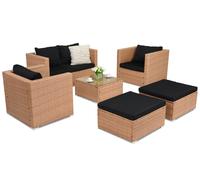 Mobili da giardino in technorattan Roma Apetito 4 + 2 pouf Garden Point giallo miele