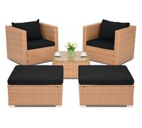 Mobili da giardino in technorattan Roma Terrace + 2 pouf Garden Point giallo miele
