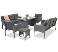 Mobili da giardino in tecnorattan con pouf Bari Apetito 8 Garden Point antracite