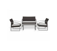 Salotto Alicante - nero/grigio - Garden Friend - set 4 elementi