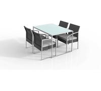 Set pranzo Bilbao Colore Black Washed (1 tavolo 4 poltrone)