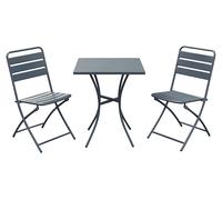 Linea Garden Friend Salotto Bistrot pieghevole (1 Tavolo 2 sedie) Acciaio - Colore Antracite
