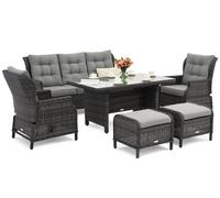 Mobili da giardino Malaga Apetito 5 antracite con pouf Garden Point