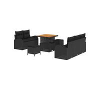 MOBILI DA GIARDINO VIDAXL Rattan sintetico, legno di acacia, 71x80x80 cm