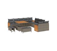 MOBILI DA GIARDINO VIDAXL Set giardino con 13 pezzi, in polyrattan sintetico e acciaio verniciato, 289x283x85 cm