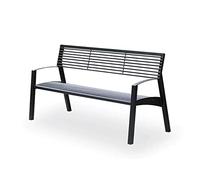 Mobili da ingresso Parco Esterno Divano in Ferro Battuto Outdoor Scenic Courtyard Divano per il Tempo Libero Interno Palestra Riposo Seat Con Schienale Sedili Esterni (S:150cm)