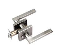 Mobili, ferramenta, serrature for porte bagno, maniglie for interni, canale universale, senza chiave, privacy monolingua(Square silver.)