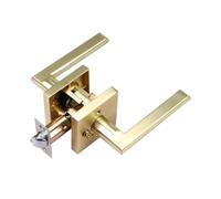 Mobili, ferramenta, serrature for porte bagno, maniglie for interni, canale universale, senza chiave, privacy monolingua(Square money gold)