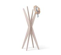 Mobili Fiver, Appendiabiti da terra di Design, Emma, Olmo perla, Appendiabiti moderno per Camera, Corridoio, Ingresso, Made in Italy