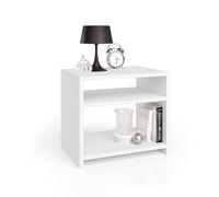 Mobili Fiver, Comodino Martino, Bianco Frassino, NO, 45 cmx33 cmx40 cm, Comodino moderno per Camera, Made in Italy