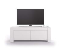 Mobili Fiver, Credenza porta Tv con 2 ante Rachele, (126,5x45x45,8 cm), Bianco Frassino, 126.5 cmx45 cmx45.8 cm, Nobilitato, Credenza Soggiorno Moderna, Made in Italy