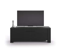 Mobili Fiver, Credenza porta Tv con 2 ante Rachele, (126,5x45x45,8 cm), Nero Frassino, 126.5 cmx45 cmx45.8 cm, Nobilitato, Credenza Soggiorno Moderna, Made in Italy