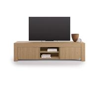 Mobili Fiver, Credenza porta Tv con vano a giorno e 2 ante Rachele, (180x45x45,8 cm), Rovere Naturale, 180 cmx45 cmx45.8 cm, Nobilitato, Credenza Soggiorno Moderna, Made in Italy