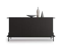 Mobili Fiver, Madia Olivia con 4 ante (167x40,3x81,7 cm), Nero Frassino, 167 cmx40.3 cmx81.7 cm, Nobilitato/Ferro, Credenza Soggiorno Moderna, Made in Italy