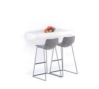 Mobili Fiver, Mensolone Da Bar Evolution 120x40, Bianco Frassino, Tavolo a muro sospeso per Bar e Ristoranti, Cucina, Made in Italy