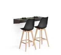 Mobili Fiver, Mensolone Da Bar Evolution 120x40, Noce Scuro, Tavolo a muro sospeso per Bar e Ristoranti, Cucina, Made in Italy