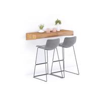 Mobili Fiver, Mensolone Da Bar Evolution 120x40, Rovere Rustico, Tavolo a muro sospeso per Bar e Ristoranti, Cucina, Made in Italy
