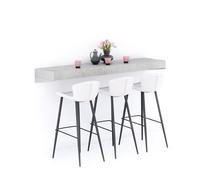 Mobili Fiver, Mensolone Da Bar Evolution 180x40, Grigio Cemento, Tavolo a muro sospeso per Bar e Ristoranti, Cucina, Made in Italy