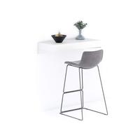 Mobili Fiver, Mensolone Da Bar Evolution 90x40, Bianco Frassino, Tavolo a muro sospeso per Bar e Ristoranti, Cucina, Made in Italy