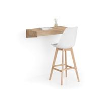 Mobili Fiver, Mensolone Da Bar Evolution 90x40, Rovere Naturale, Tavolo a muro sospeso per Bar e Ristoranti, Cucina, Made in Italy