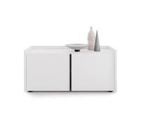 Mobili Fiver, Mobile Basso Romina (93,6x36x44 cm), 2 Ante, Bianco Frassino, 93.6 cmx36 cmx44 cm, Nobilitato/Ferro, Credenza Soggiorno Moderna, Made in Italy