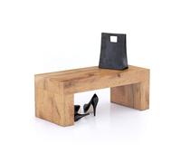 Mobili Fiver, Panca Evolution, Rovere Rustico, Nobilitato, panca moderna per Bagno, Camera, Corridoio, Ingresso, Made in Italy