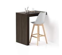 Mobili Fiver, Penisola Evolution 90x60, Noce Scuro, Tavolo Penisola Cucina per 2 persone, Made in Italy