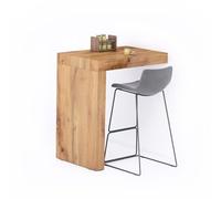 Mobili Fiver, Penisola Evolution 90x60, Rovere Rustico, Tavolo Penisola Cucina per 2 persone, Made in Italy
