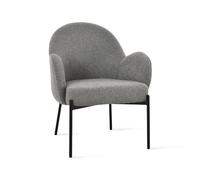 Mobili Fiver, Poltrona in tessuto Roxy, Grigio Scuro, Tessuto, schiuma e gambe in ferro, Sedie Moderne per Soggiorno