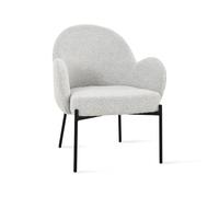 Mobili Fiver, Poltrona in tessuto Roxy, Grigio, Tessuto, schiuma e gambe in ferro, Sedie Moderne per Soggiorno
