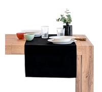 Mobili Fiver, Runner da Tavola Gioele in cotone 45x150, Nero, runner da tavola moderno Cotone 100%, Made in Italy