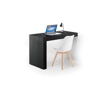 Mobili Fiver, Scrivania Evolution 120x60, Nero Frassino con Una Gamba, Nobilitato, Scrivania moderna per Camera, Ufficio, Made in Italy
