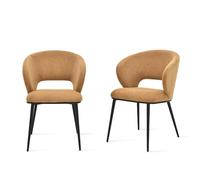 Mobili Fiver, Sedie in tessuto Alice, Set da 2, Arancione, Tessuto, schiuma e gambe in ferro, Sedie Moderne per Bar e Ristoranti, Cucina, Soggiorno
