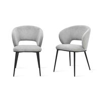 Mobili Fiver, Sedie in tessuto Alice, Set da 2, Grigio Ghiaccio, Tessuto, schiuma e gambe in ferro, Sedie Moderne per Bar e Ristoranti, Cucina, Soggiorno