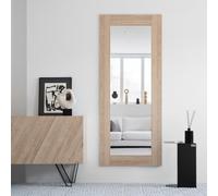 Mobili Fiver, Specchiera Rettangolare Evolution, 170 x 70 cm, Rovere Naturale, Specchio per Camera, Corridoio, Ingresso, Soggiorno, Made in Italy