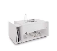 Mobili Fiver, Tavolino Alzabile Da Salotto Romina, Bianco Frassino, NF, Tavolino da Salotto Moderno per divano, Made in Italy