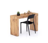 Mobili Fiver, Tavolo da pranzo Evolution 120x40, Rovere Rustico con Due Gambe, per 2 persone, Tavolo Da Pranzo Moderno Cucina, Made in Italy