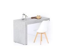 Mobili Fiver, Tavolo da pranzo Evolution 120x60, Grigio Cemento con Una Gamba, per 4 persone, Tavolo Da Pranzo Moderno Cucina, Made in Italy