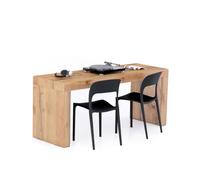 Mobili Fiver, Tavolo da pranzo Evolution 180x60, Rovere Rustico con Due Gambe, per 6 persone, Tavolo Da Pranzo Moderno Cucina, Made in Italy