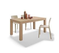 Mobili Fiver, Tavolo fisso Rachele 160x90 cm, Rovere Naturale, Made in Italy